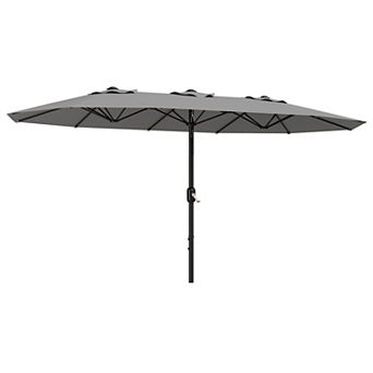 13 FT Large Double-Sided Rectangle Patio Umbrella Crank Handle & Tilt Adjustment, Polyester Canopy