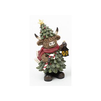 Tree Highland Cow Figurine