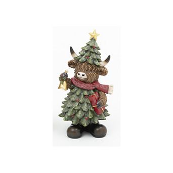 Tree Highland Cow Figurine