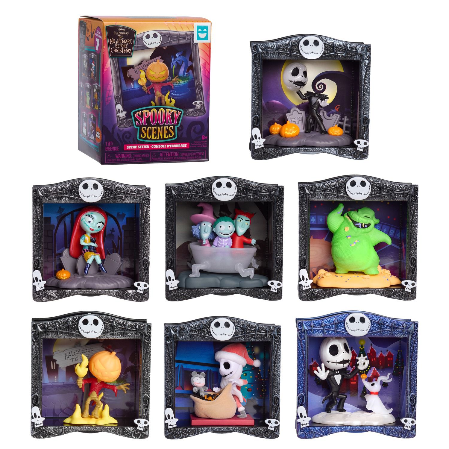 Детские фигурки Just Play Disney's The Nightmare Before Christmas Spooky Scenes 8 pc Set - Styles May Vary — фото 2