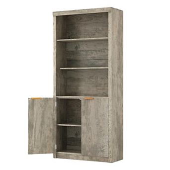 Tall Book Shelf and Bookcase, Wooden Bookcase with Doors