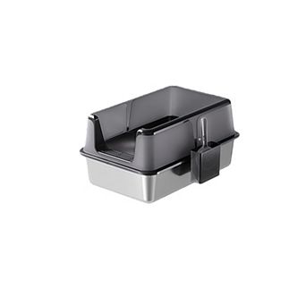 13.98" Tall Stainless Steel Cat Litter Box - Extra Large, High-Sided & Non-Stick