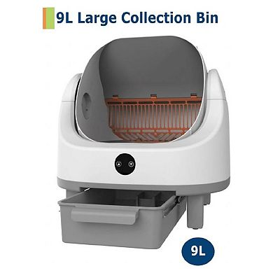 Open-Top Self Cleaning Cat Litter Box, Automatic Litter Box , 9l Waste Bin