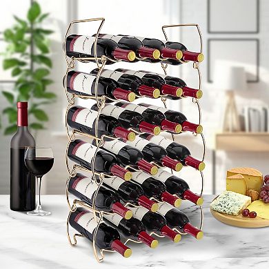 Sorbus 3-Tier Stackable Wine Rack - Perfect for Bar, Cellar, Pantry, etc (Hold 12 Bottles)