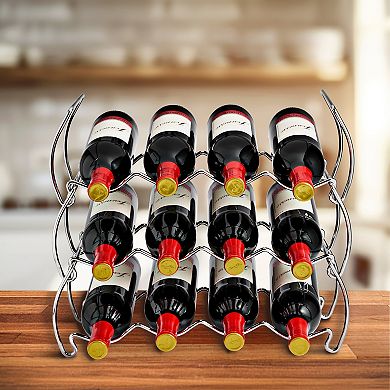Sorbus 3-Tier Stackable Wine Rack - Perfect for Bar, Cellar, Pantry, etc (Hold 12 Bottles)