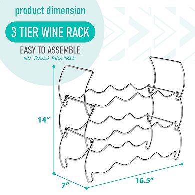 Sorbus 3-Tier Stackable Wine Rack - Perfect for Bar, Cellar, Pantry, etc (Hold 12 Bottles)
