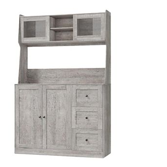 Farmhouse Pantry Cabinet, Kitchen Hutch Storage Cabinet