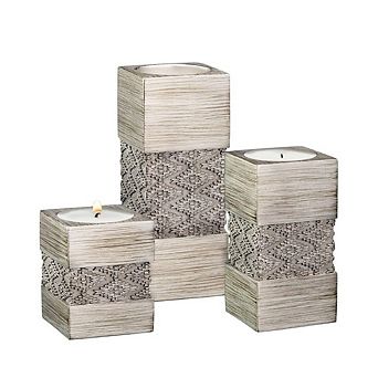 Set of 3 Silver Tealight Candle Holders