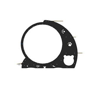 Cat Exercise Wheel, Large Cat Treadmill with Bowls & Scratch Post for Indoor Pets