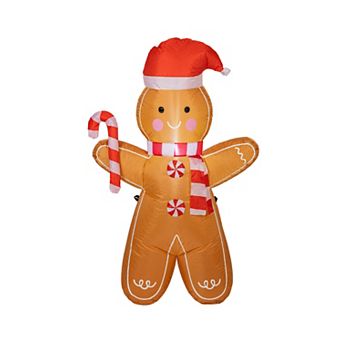 4-Foot Inflatable Gingerbread Man Outdoor Decor