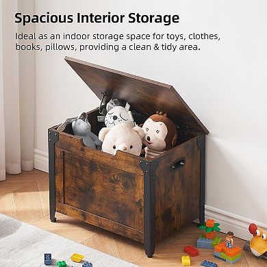 Storage Bench Safety Hinges, Storage Chest with Flip Top, Entryway Bench