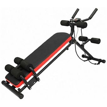 2-in-1 Adjustable Ab Workout Bench & Glider - Collapsible Core Trainer with LCD Display
