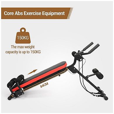 2-in-1 Adjustable Ab Workout Bench & Glider - Collapsible Core Trainer with LCD Display