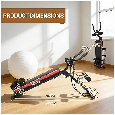 2-in-1 Adjustable Ab Workout Bench & Glider - Collapsible Core Trainer with LCD Display