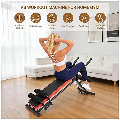 2-in-1 Adjustable Ab Workout Bench & Glider - Collapsible Core Trainer with LCD Display