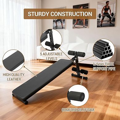 Sit-Up Bench, Folding Adjustable Workout Bench for Ab Exercise,Easy Assembled