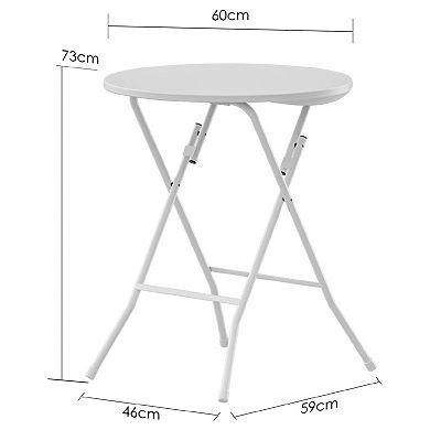 Folding Round High Top Indoor Outdoor with Removable Legs, Round High Top Plastic & Steel