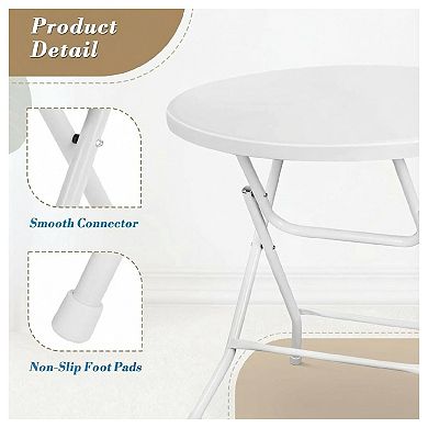 Folding Round High Top Indoor Outdoor with Removable Legs, Round High Top Plastic & Steel