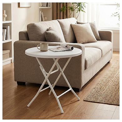 Folding Round High Top Indoor Outdoor with Removable Legs, Round High Top Plastic & Steel