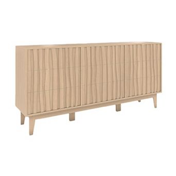 Fluted Dresser for Bedroom with 9 Drawers for Bedroom, Modern Fluted Chest of Drawers