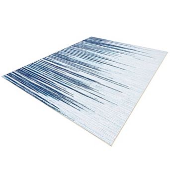 ANIXOL Washable Linear Geometric Area Rug Non-Slip Soft Low Pile Carpet