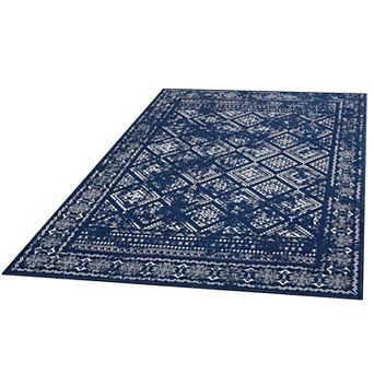 ANIXOL Washable Vintage Area Rug Non-Slip Low Pile Soft Carpet