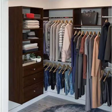 25 in. Espresso Wood Closet Tower