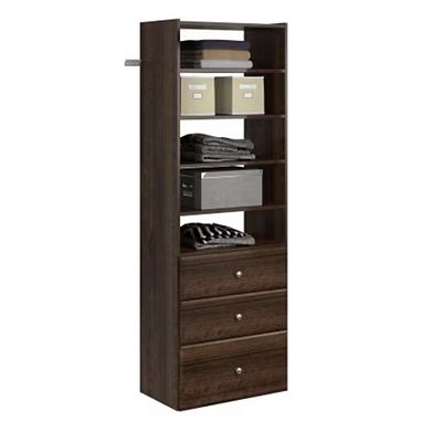 25 in. Espresso Wood Closet Tower