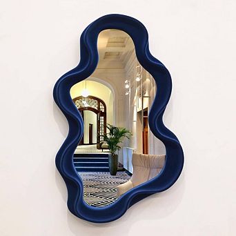 Dark Blue Cloud Shaped Accent Mirror