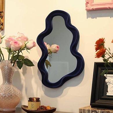 Dark Blue Cloud Shaped Accent Mirror