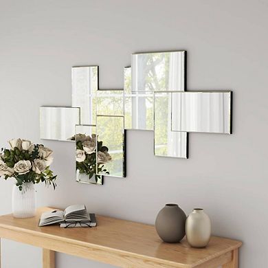 Oversize Irregular Silver Accent Mirror