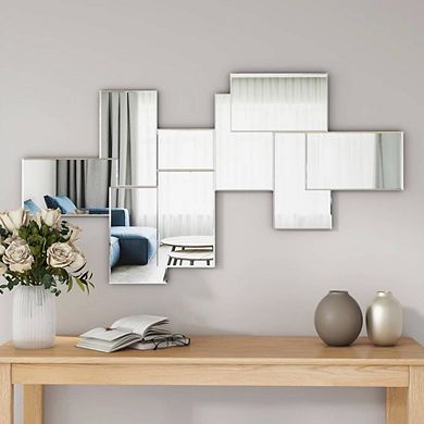 Oversize Irregular Silver Accent Mirror