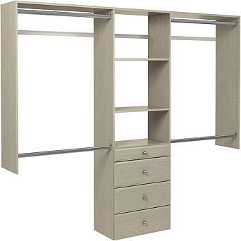 Rustic Grey Adjustable Wood Closet System
