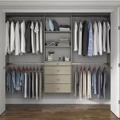 Rustic Grey Adjustable Wood Closet System