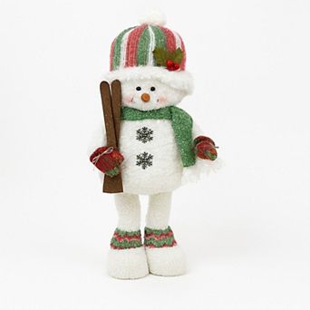 Standing Snowman with Skis Floor Decor
