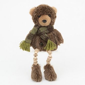 16-inch Bear with Plaid Scarf Sitter Table Decor