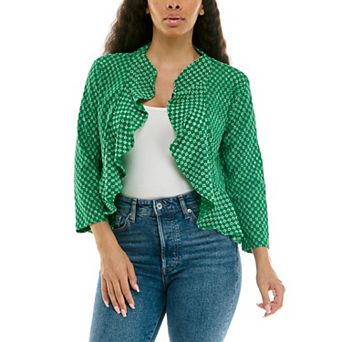 Women's Nina Leonard Three Quarter Ruffle Bolero