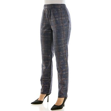 Women's Nina Leonard Scuba Suede Narrow Trousers
