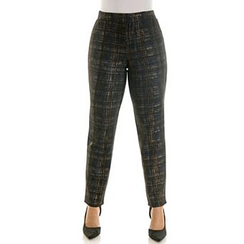 Women's Nina Leonard Scuba Suede Narrow Trousers