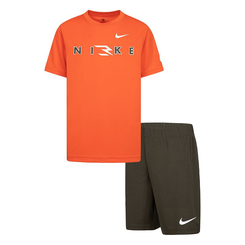 Boys 8-16 Nike 3BRAND by Russell Wilson Dri-FIT Logo T-shirt & Athletic Shorts 2-Piece Set, Boy's, 