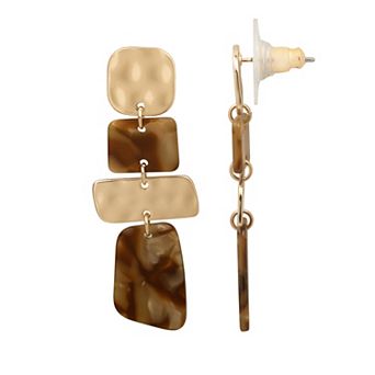 Emberly Gold Tone Statement Drop Tort Earrings