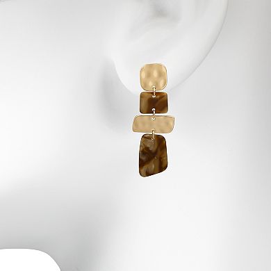 Emberly Gold Tone Statement Drop Tort Earrings