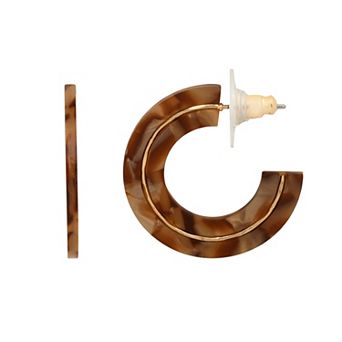 Emberly Gold Tone Acetate Hoop Earrings