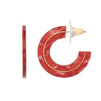Emberly Gold Tone Acetate Hoop Earrings