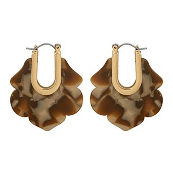 Emberly Gold Tone Tort Statement Drop Earrings