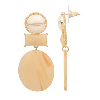 Emberly Gold Tone Geometric Drop Earrings
