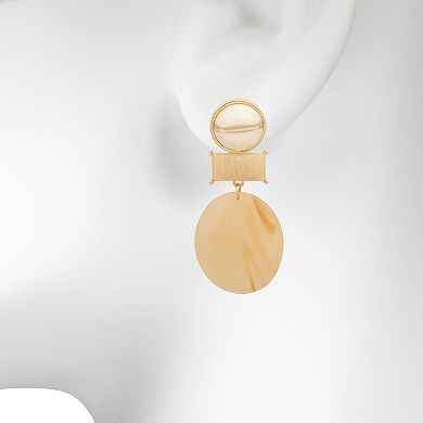 Emberly Gold Tone Geometric Drop Earrings