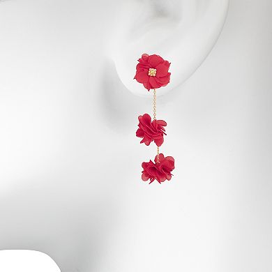 Emberly Statement Fabric Flower Drop Earrings