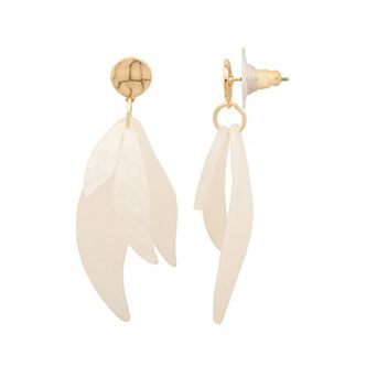 Emberly Gold-Tone Petal Drop Nickel Free Earrings