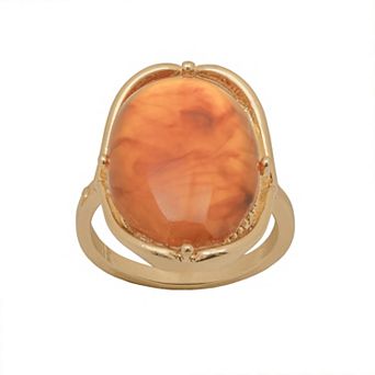 Emberly Gold-Tone Simulated Gemstone Cocktail Ring